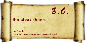 Boschan Ormos névjegykártya